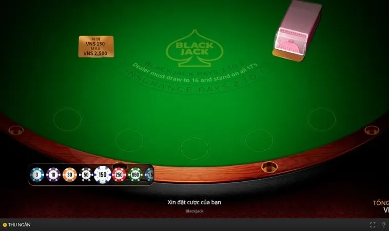 Bàn chơi Blackjack tại HB88